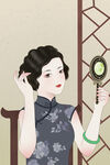 旗袍女子           