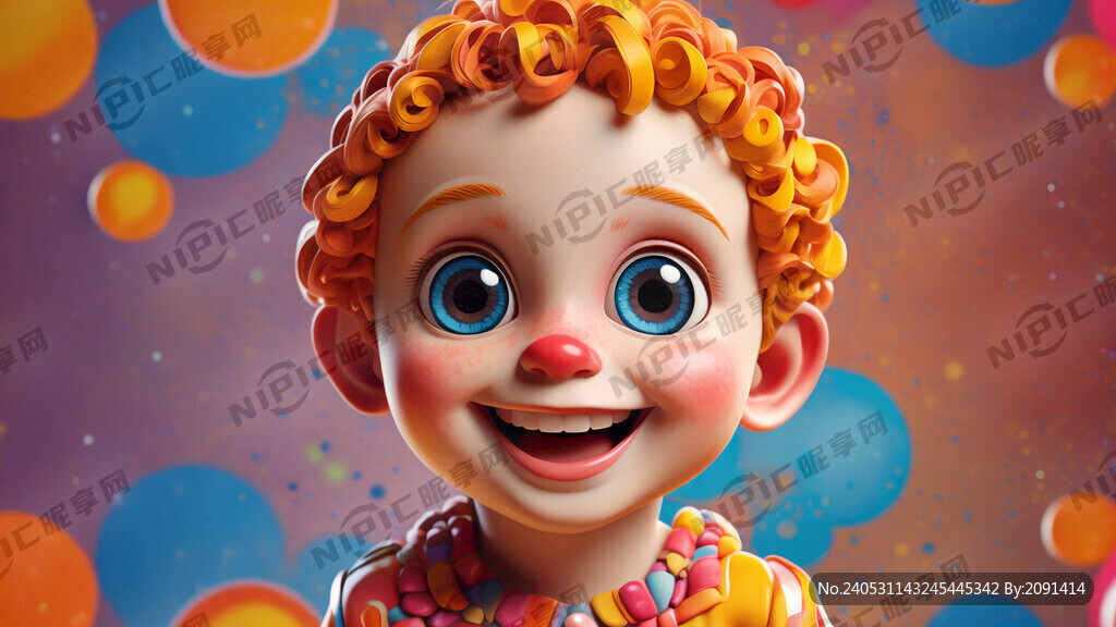 五颜六色的卡通幼儿的笑脸 高清