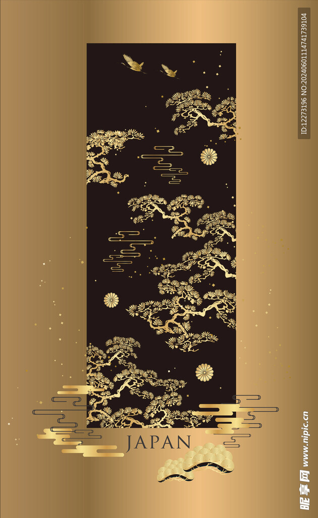 日式花纹背景         