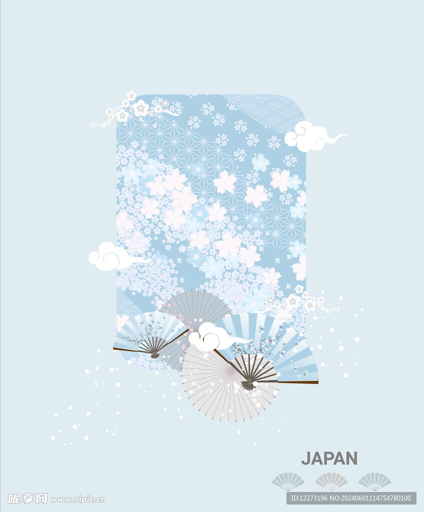 日式花纹背景         