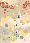 日式花纹背景         