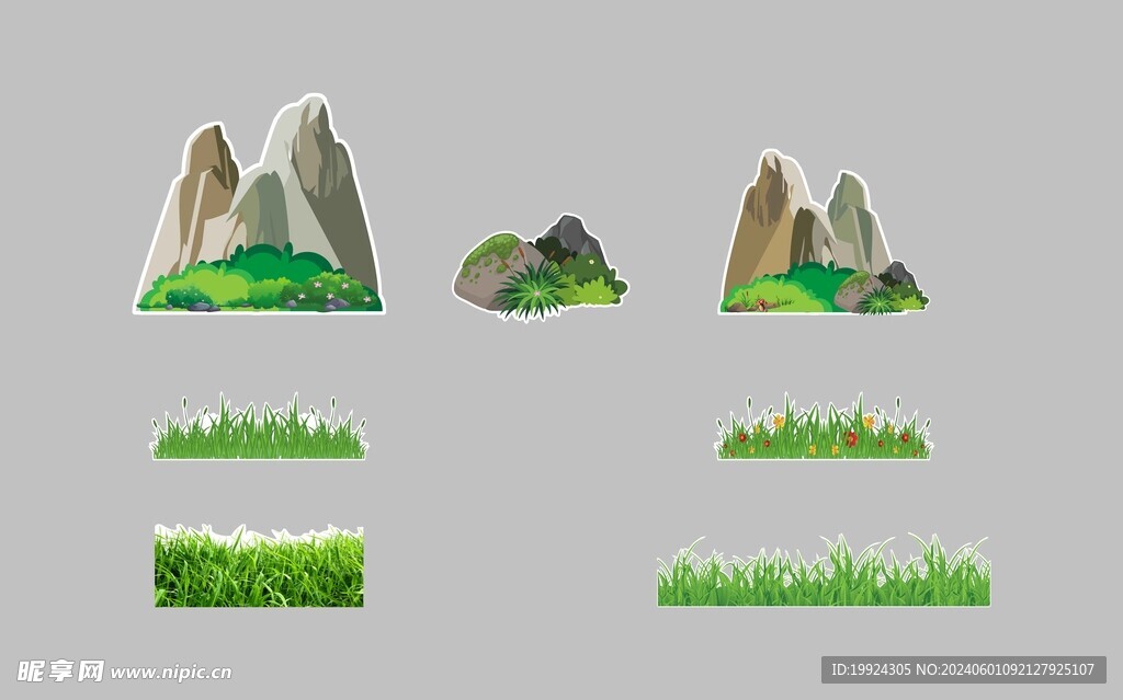 幼儿园卡通山 花草道具