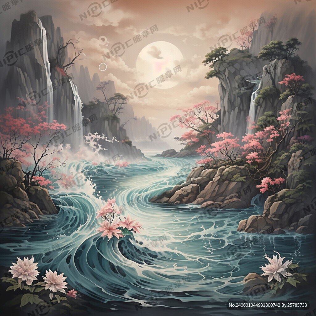 河流流淌剪影
