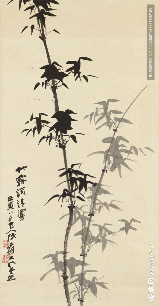 张大千 竹子