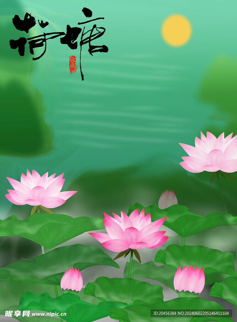荷塘荷花