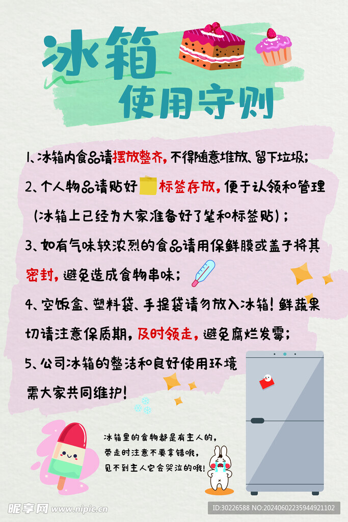 冰箱使用守则
