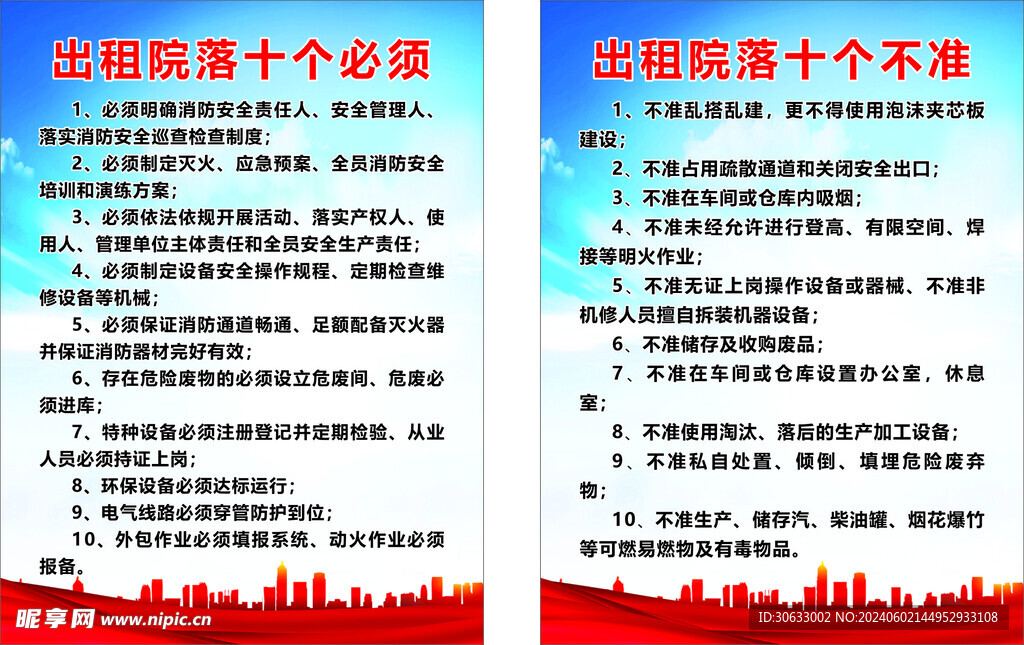 出租院落制度牌