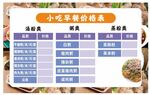 小吃早餐价格表
