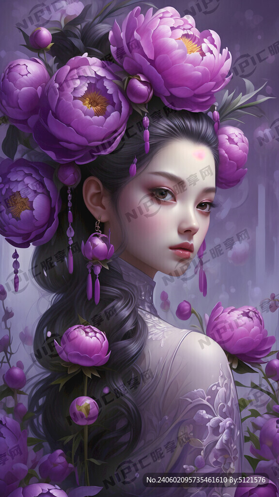 设计一个牡丹王后的设计形象