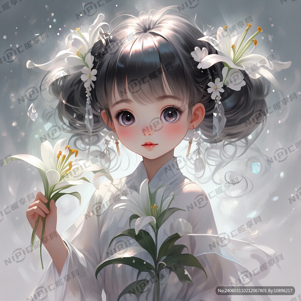 小女孩 透明感 全息色 可爱