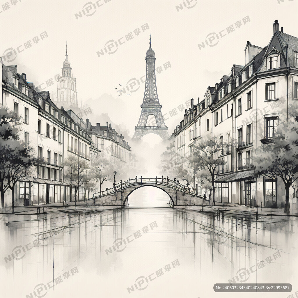 中国和法国的建筑