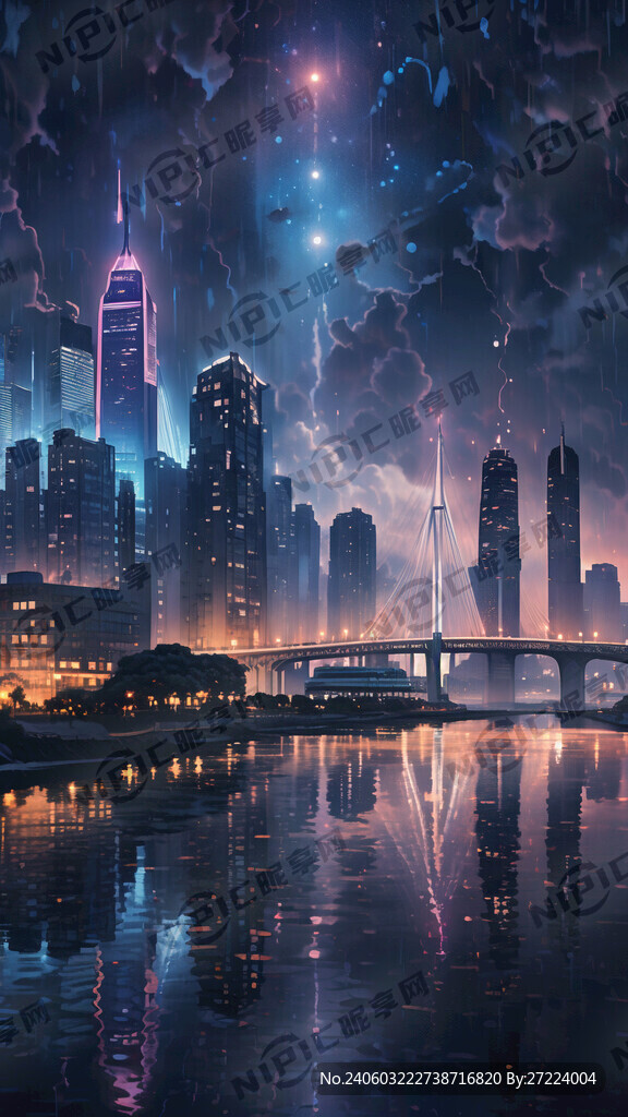 汕头城市夜景 海湾大桥