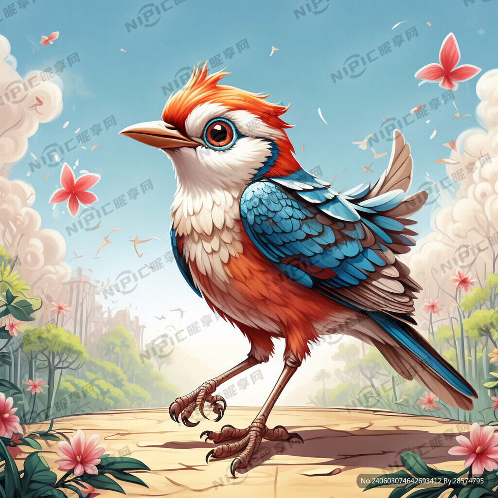 卡通鸟儿欢迎你