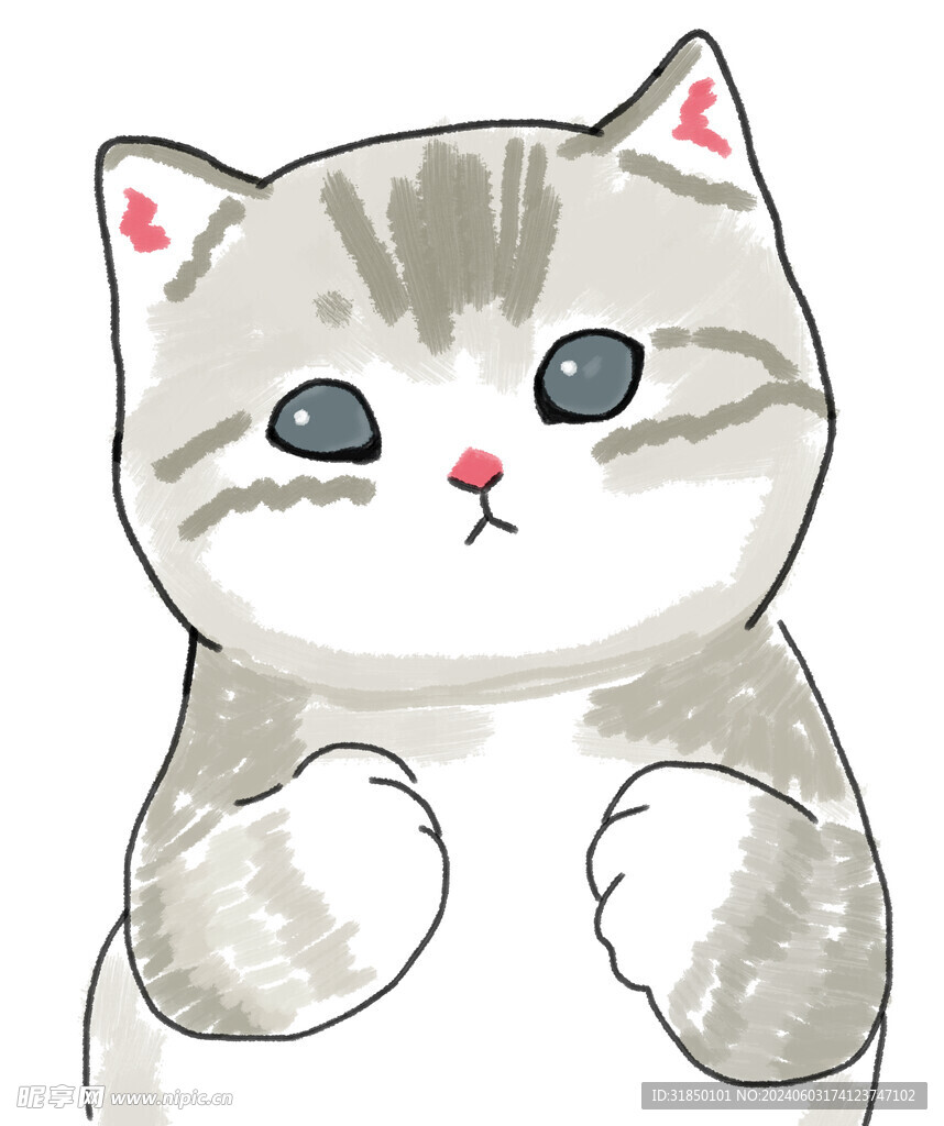 手绘可爱涂鸦小猫