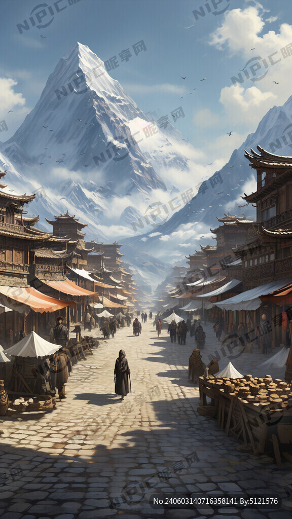 设计一个藏茶的茶叶市场街区广场