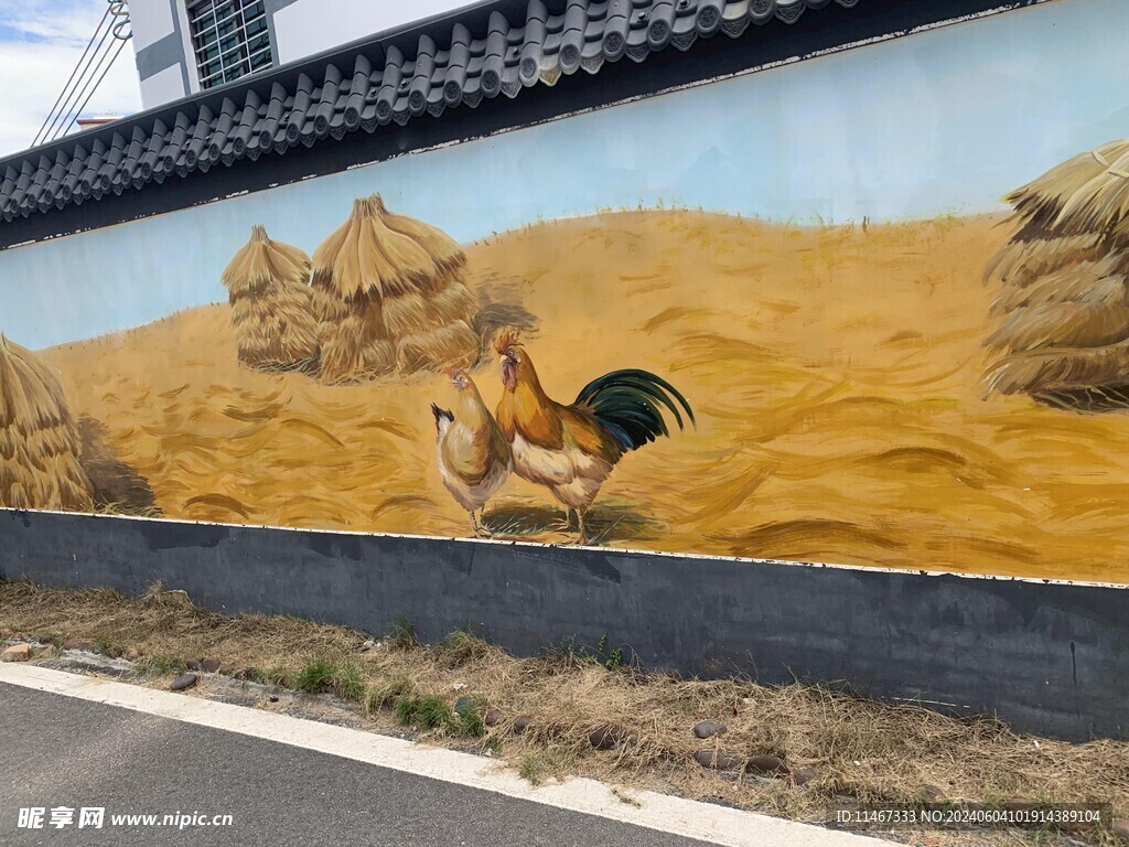 鸡墙绘