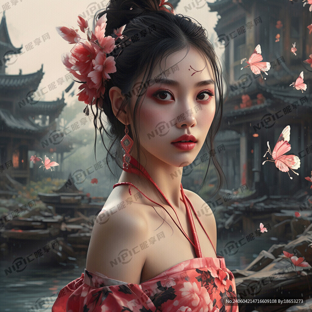 废土美人 桃红色嘴唇
