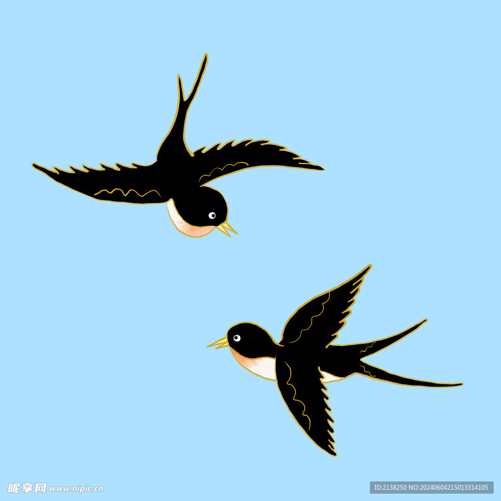飞翔的燕子插画