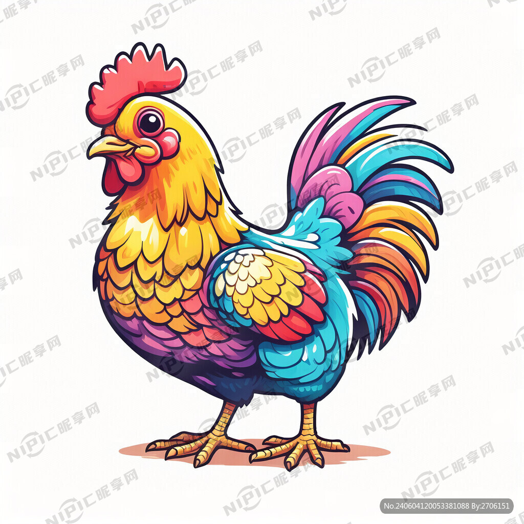 卡通鸡   可爱  色彩艳丽 