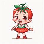 番茄卡通迷你小女孩