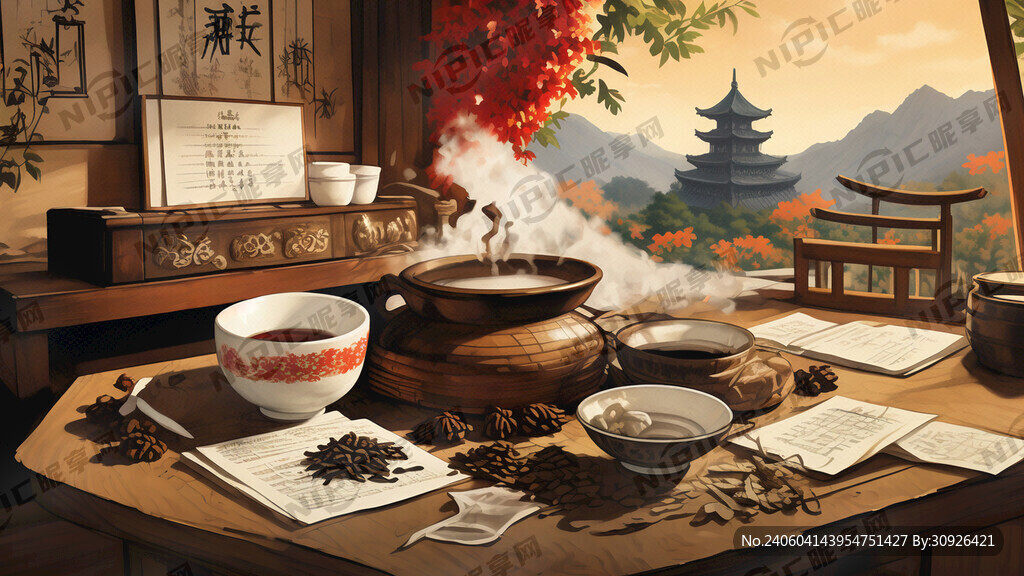 海报元素 有茶叶 有容酒 背景