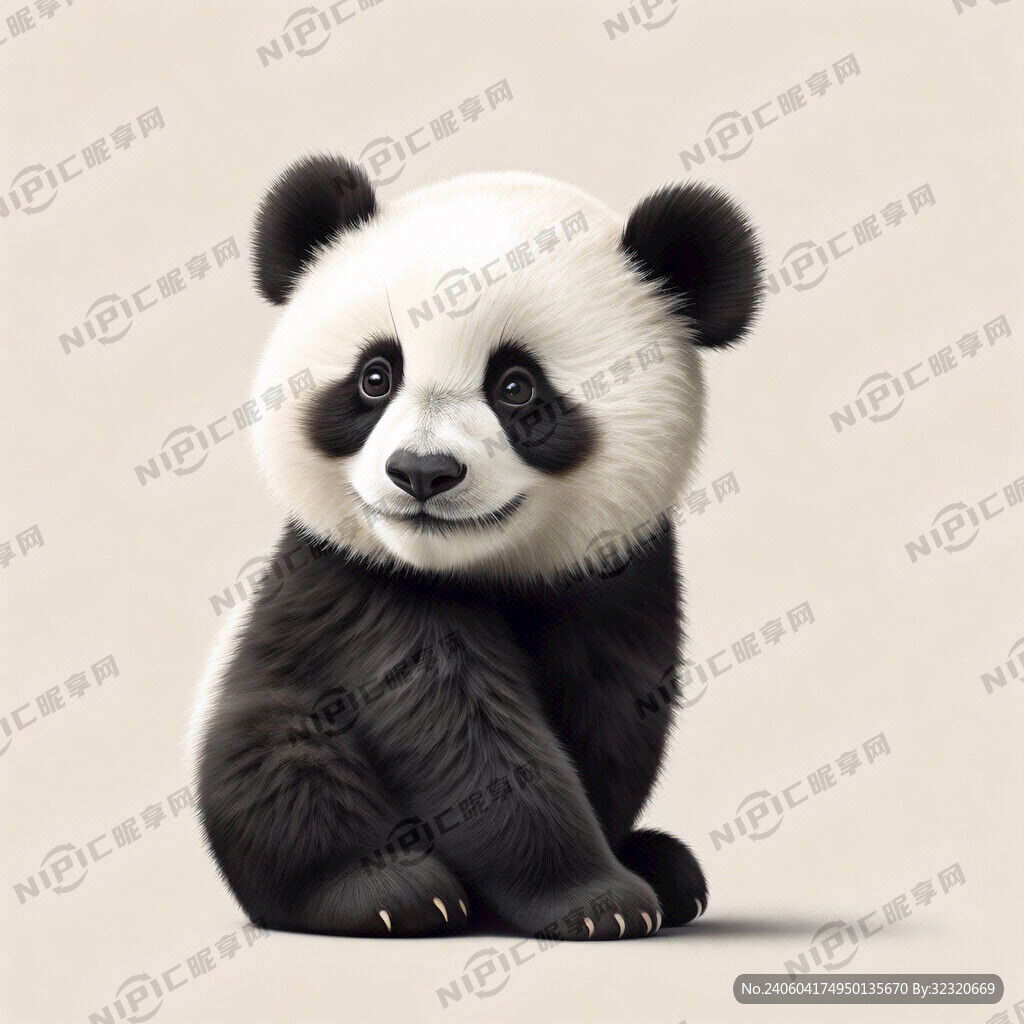 从口袋探出头的侧面的可爱熊猫仔