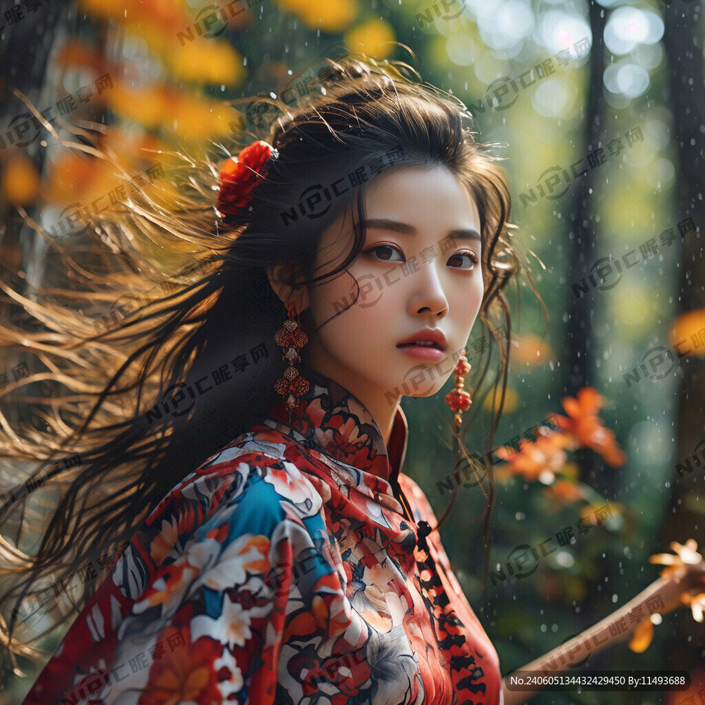 户外时尚女生 艺术写真实拍摄影
