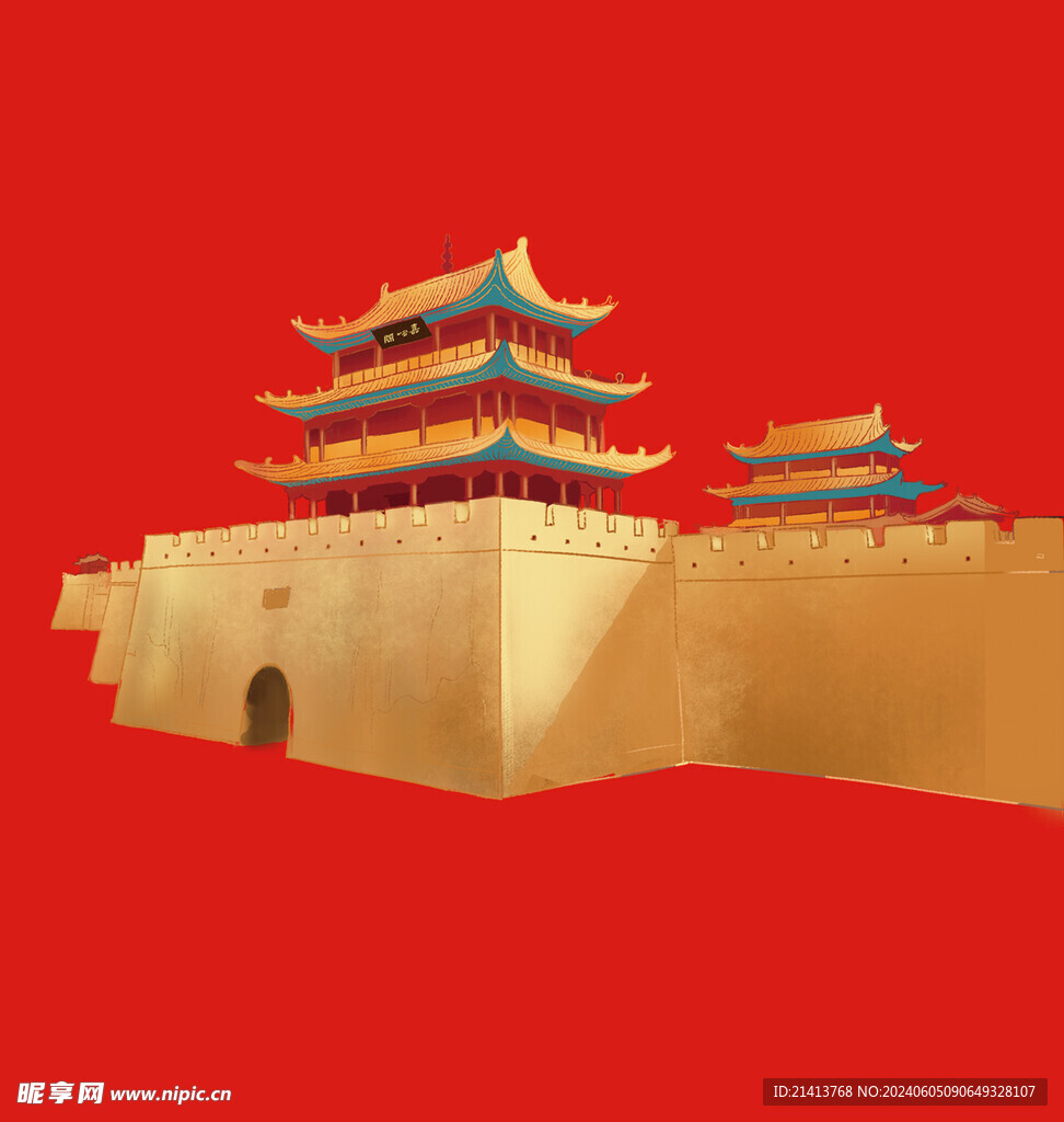 手绘古典建筑