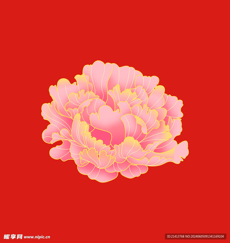 手绘牡丹花 