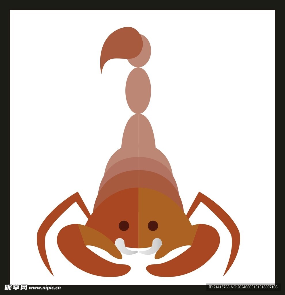 手绘线描虾