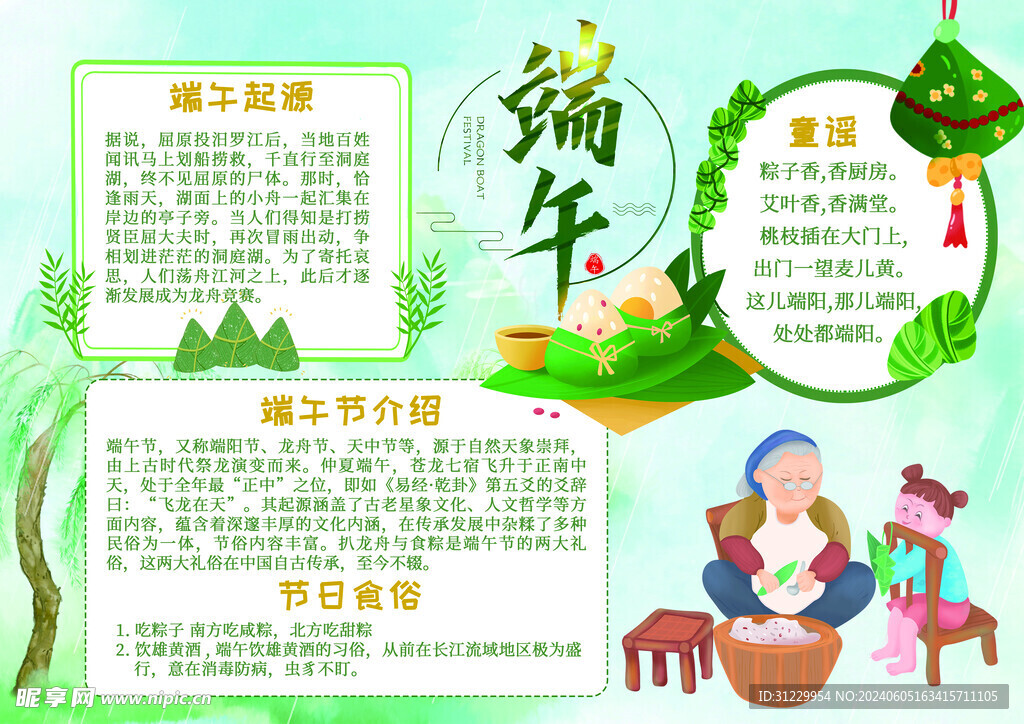  端午手抄报
