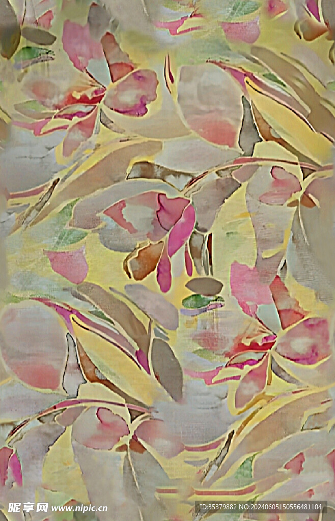 手绘乱花