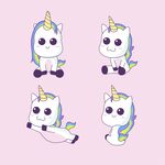 独角兽 卡通图案 服装印花图片