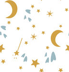 星星  月亮  数码印花