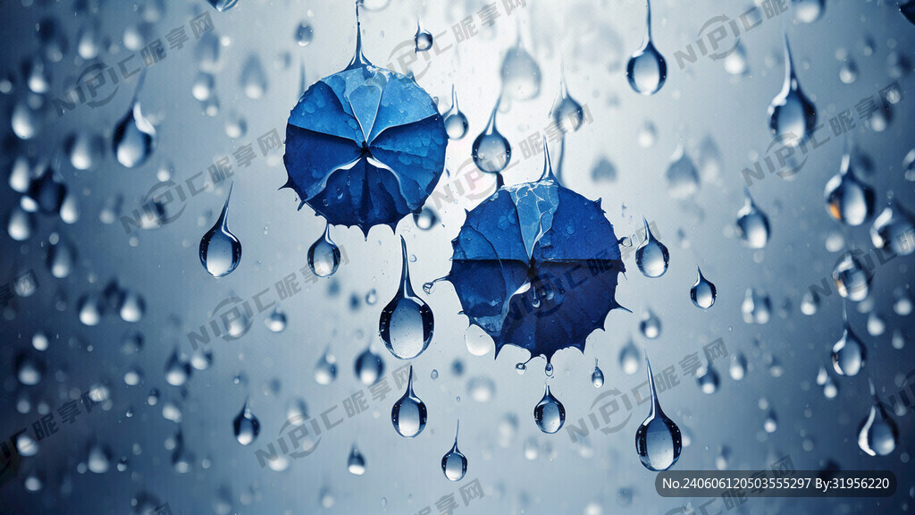 商务蓝加雨滴背景