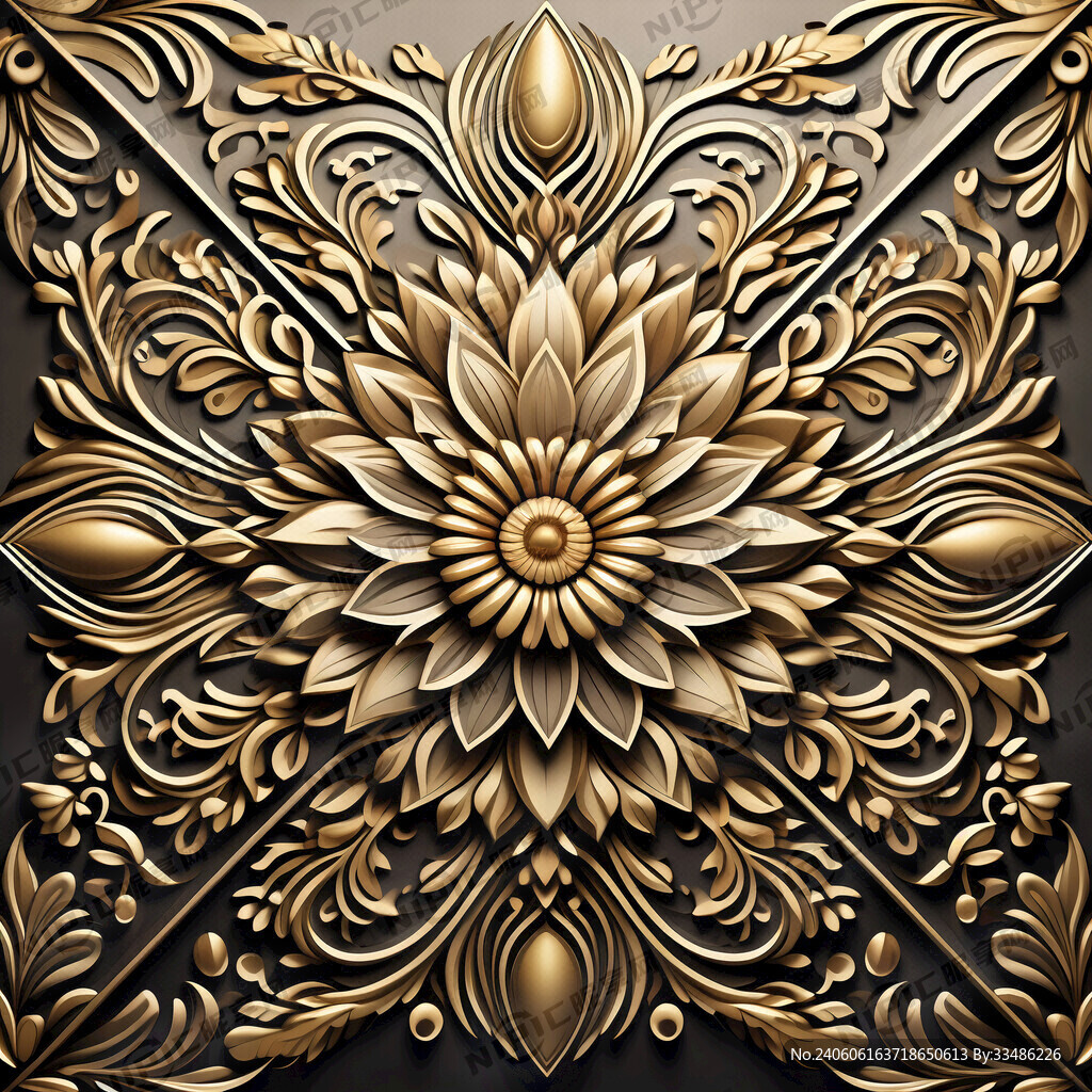 金色图案花纹 有三角形状 矢量