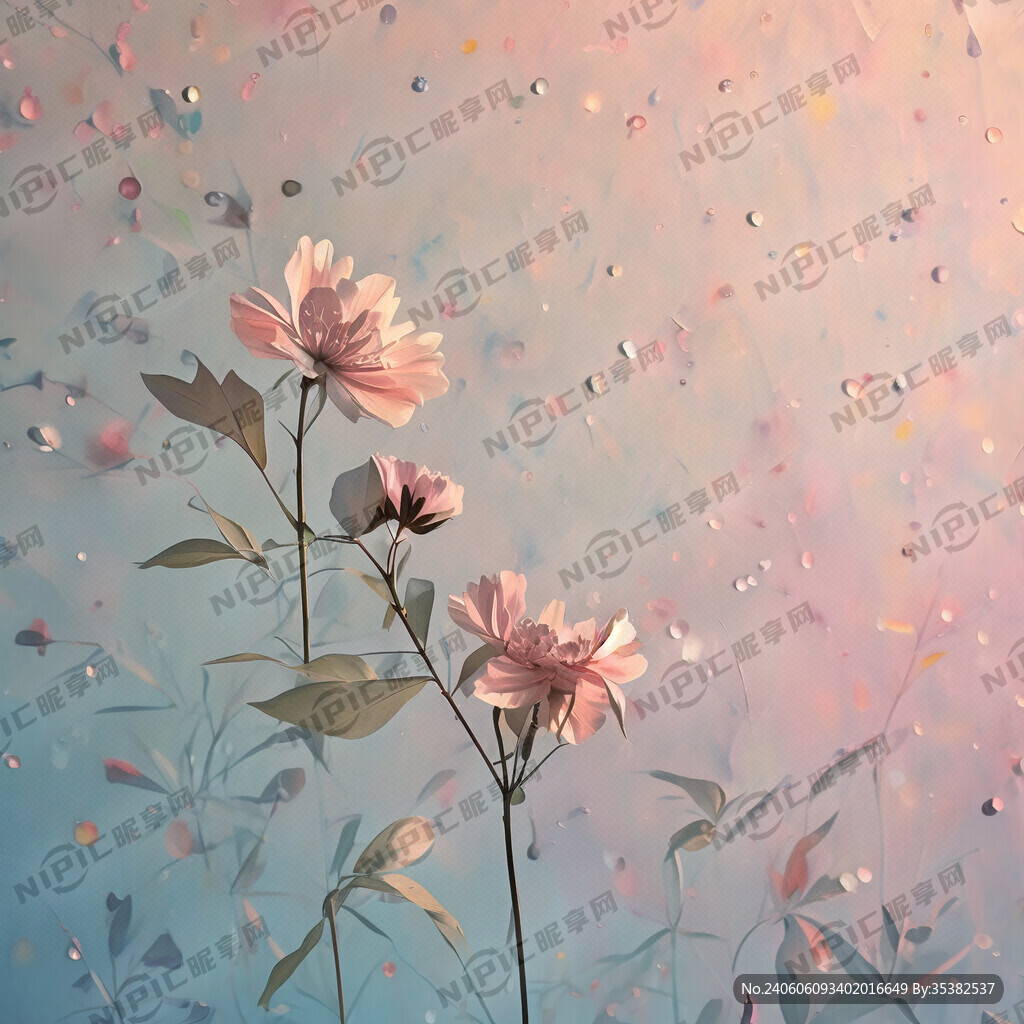 AI创作图简约花卉 淡雅 低饱和度nipic.com-昵图网