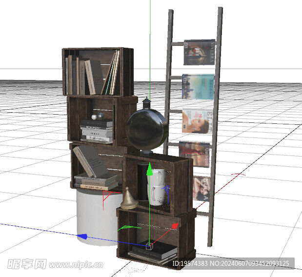 C4D模型 书架