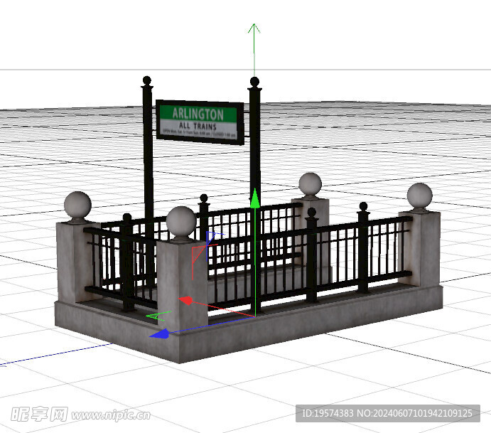 C4D模型 地铁站