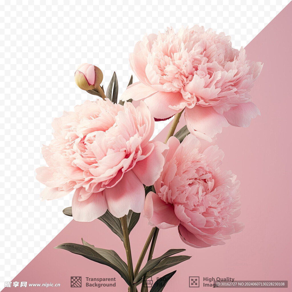 粉色花卉抠图高清素材