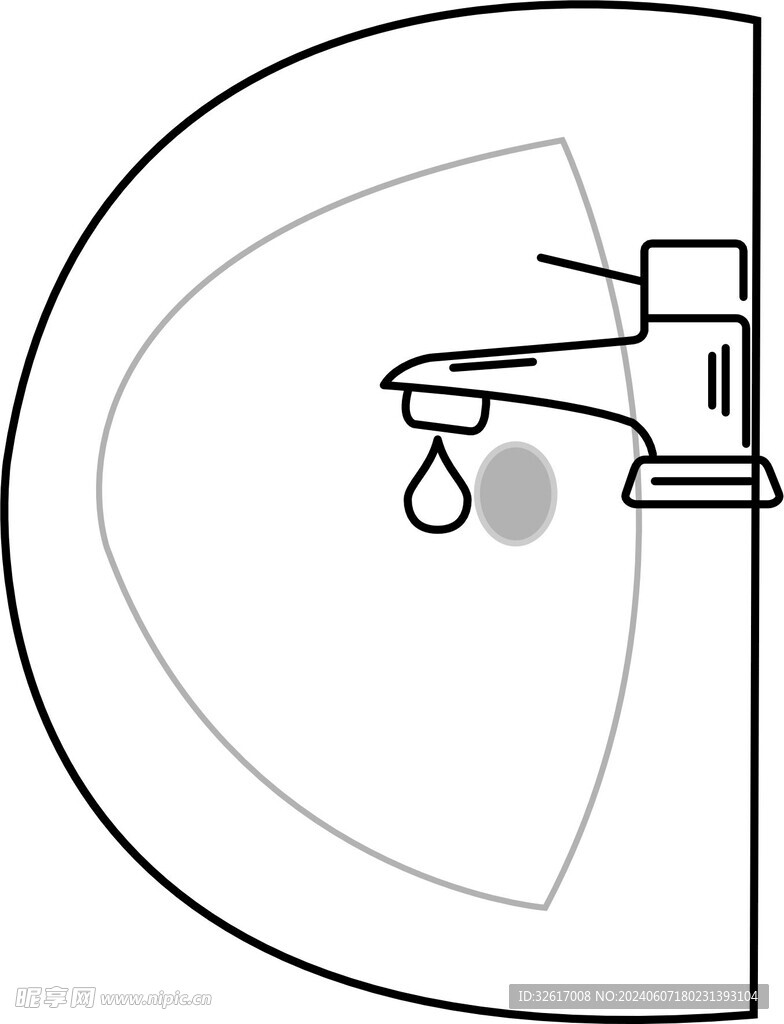 洗手盘线稿