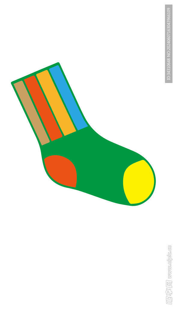 儿童袜子彩色短袜圣诞袜免抠元素