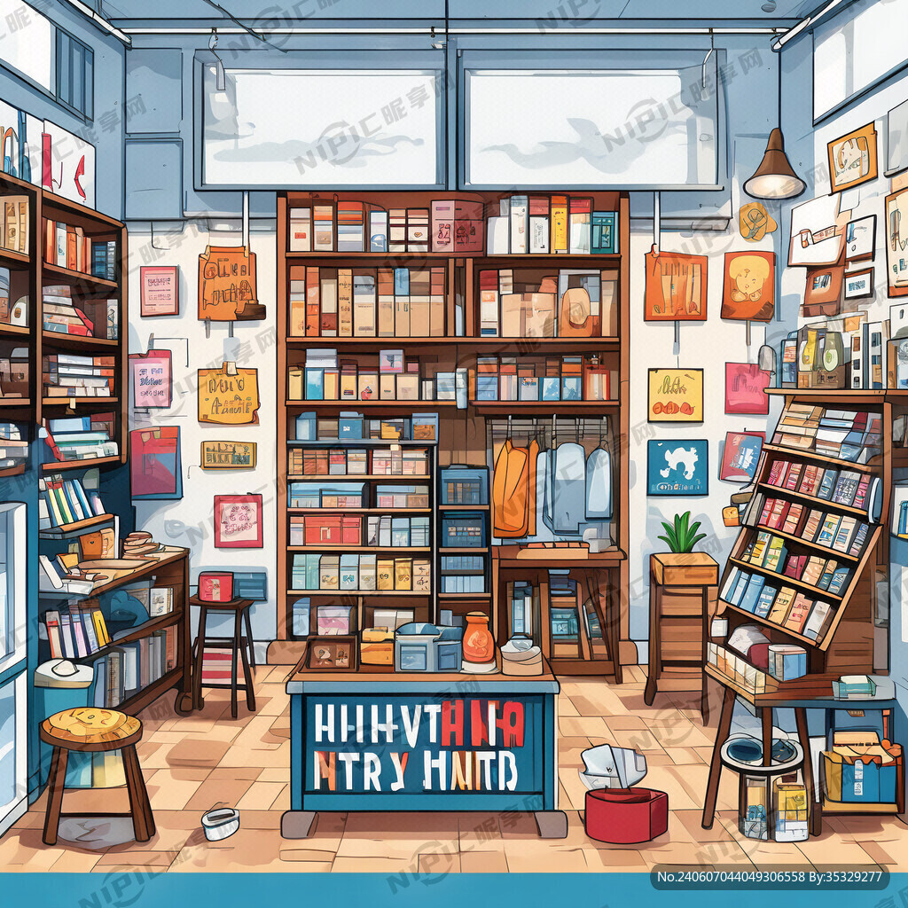 宿舍小店卡通图片