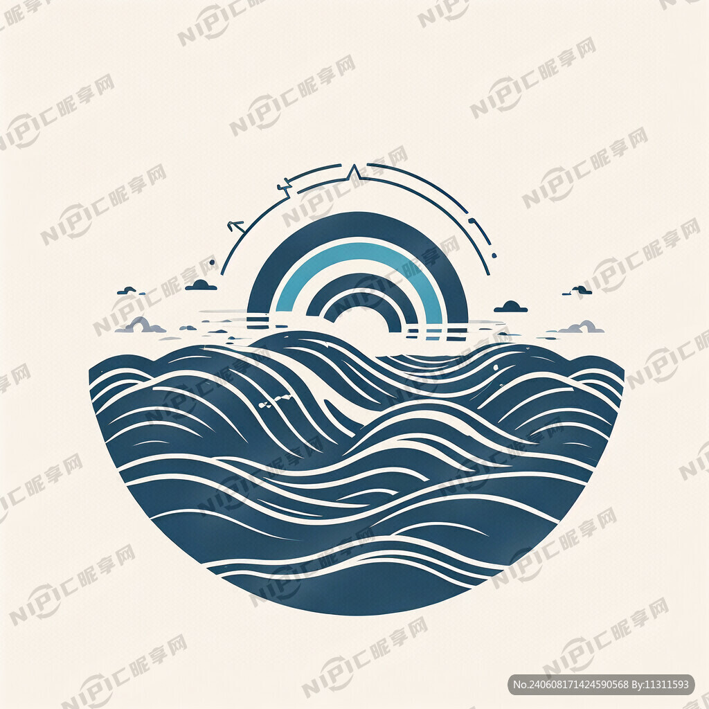标志设计 观澜别墅 波浪 简洁