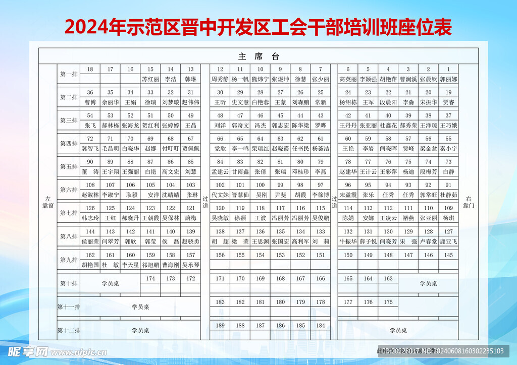 座位表