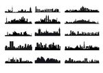 城市天际线景观剪影矢量图