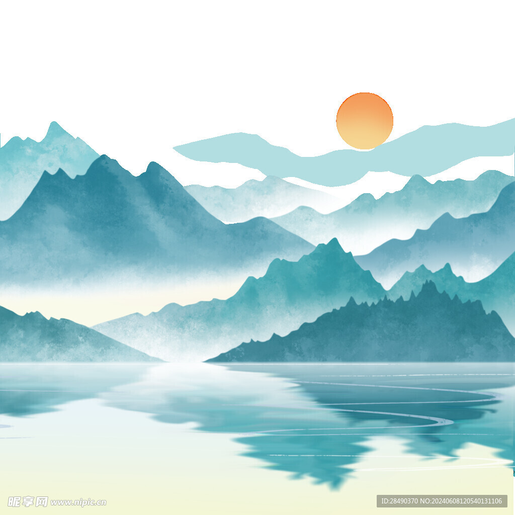 中国风山脉插画元素