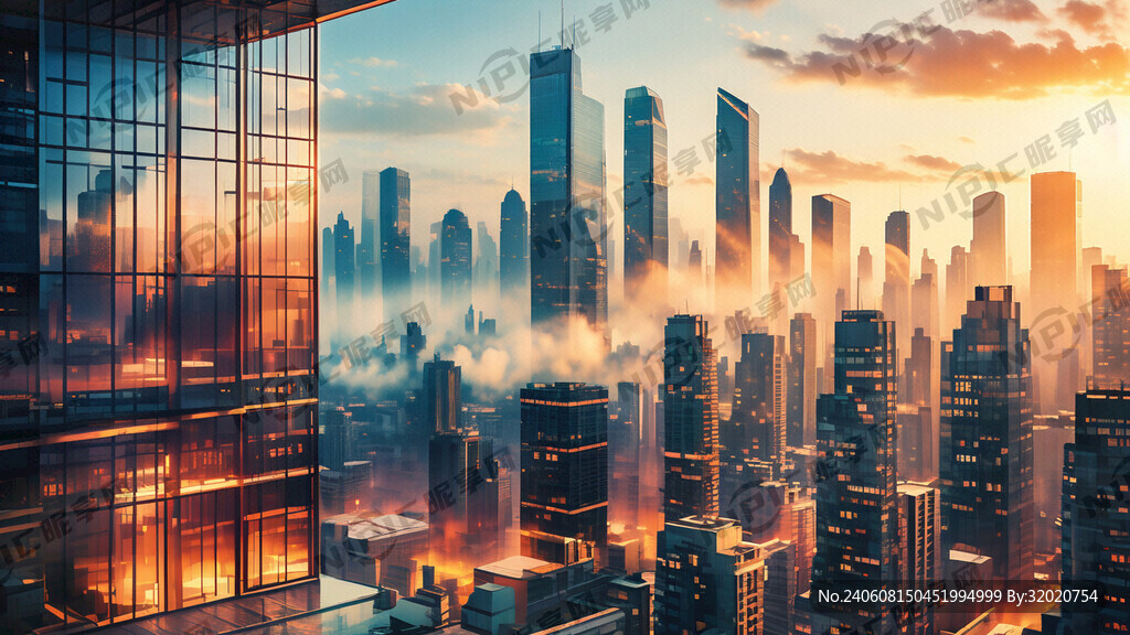 早晨的大厦阳光风景