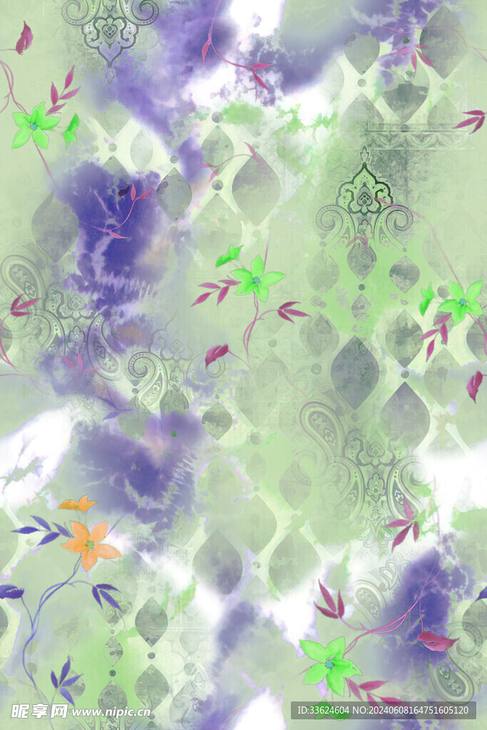 手绘花 扎染