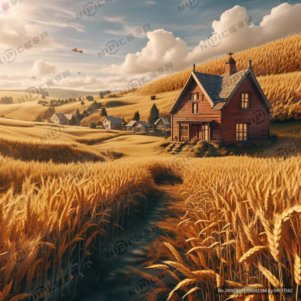 金色麦田与小红房